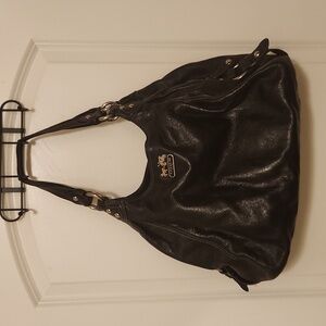 Vintage Coach Maggie Shoulder Black Leather Women's Bag